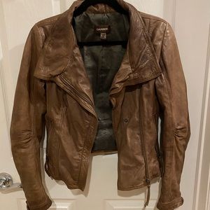 Danier Authentic Leather Jacket w Asymmetrical Zip
